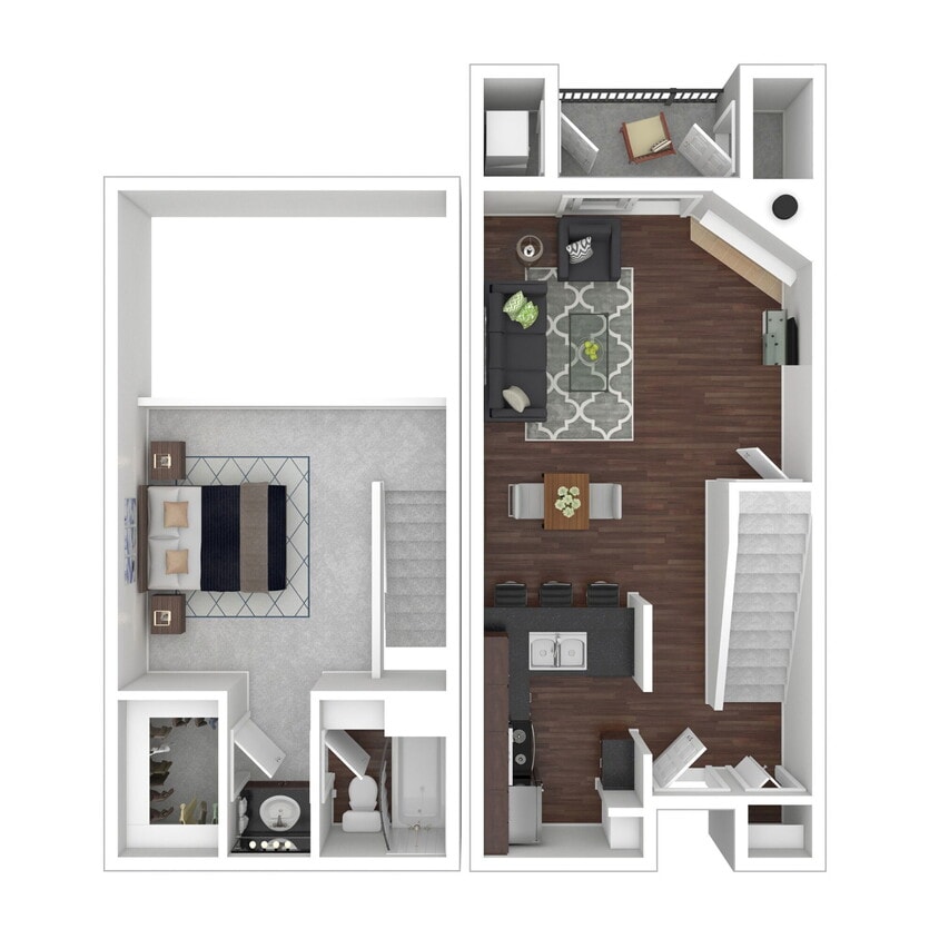 Floor Plan - 1x1.5 Loft Upgrade