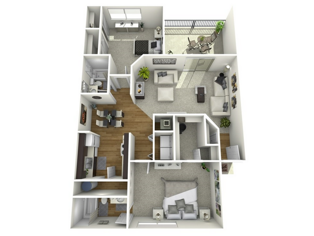 B2 Floorplan - 2 Bed, 2 Bath