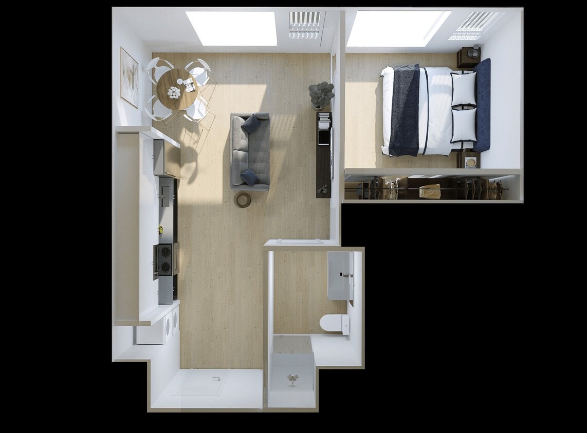 Floor Plan - 1 Bed 1 Bath