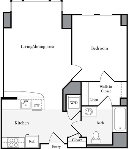 Floor Plan - 1 Bedroom H