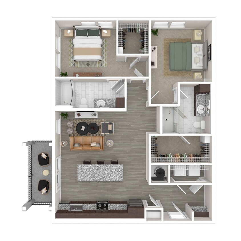 Floor Plan - Calderwood (2x2 1,140 Sq. Ft.)