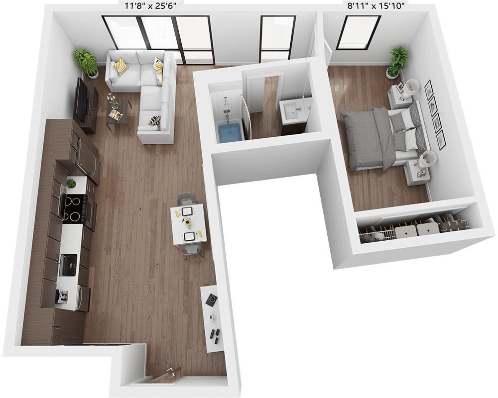 Floor Plan - One Bedroom A1D