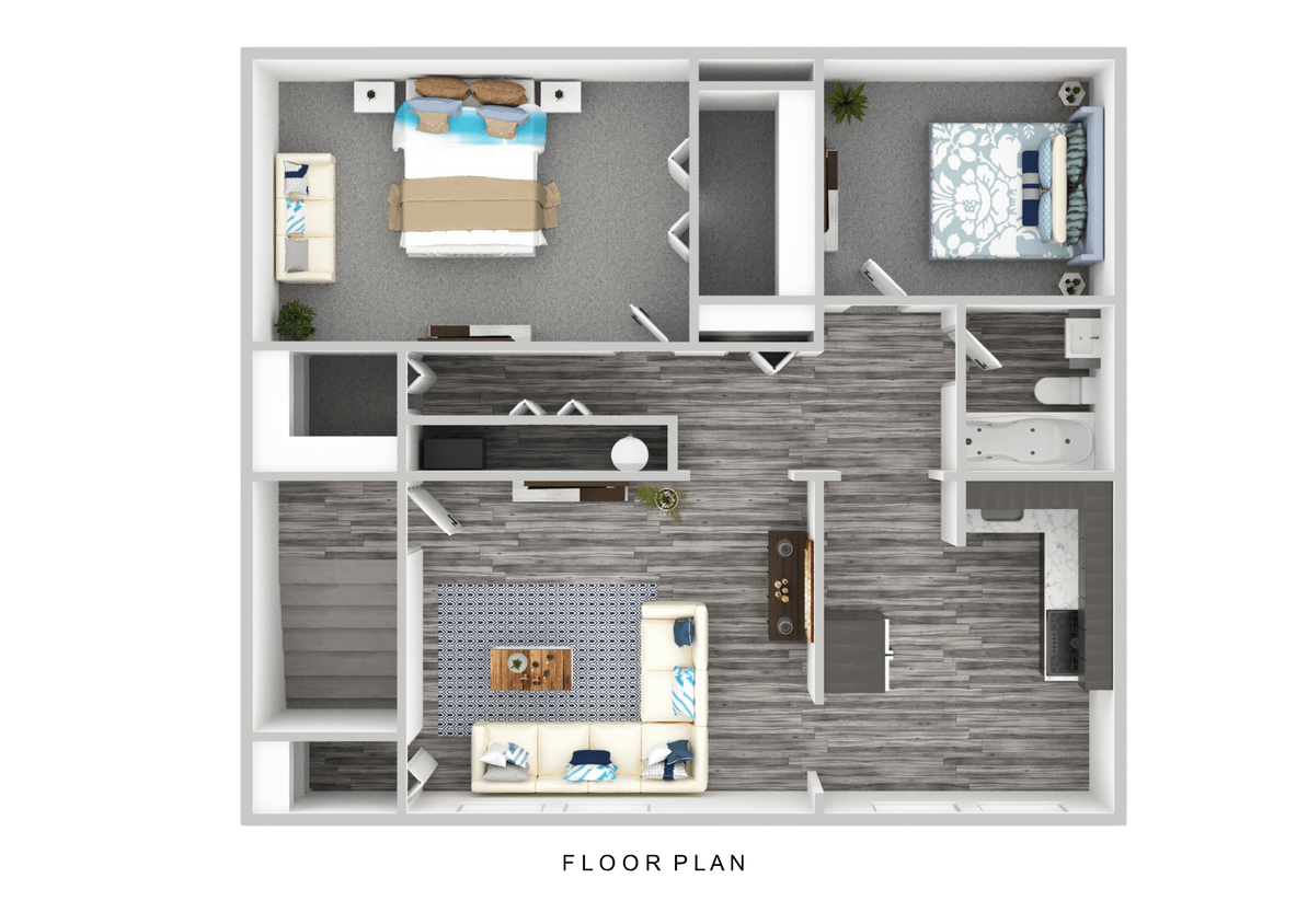Floor Plan - Fully Renovated Two Bedroom Apartment