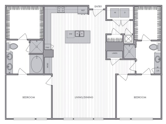 Floor Plan - 2 Bed_2 Bath_M