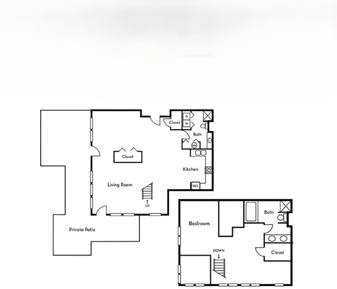 Floor Plan - St. John 1x2 B