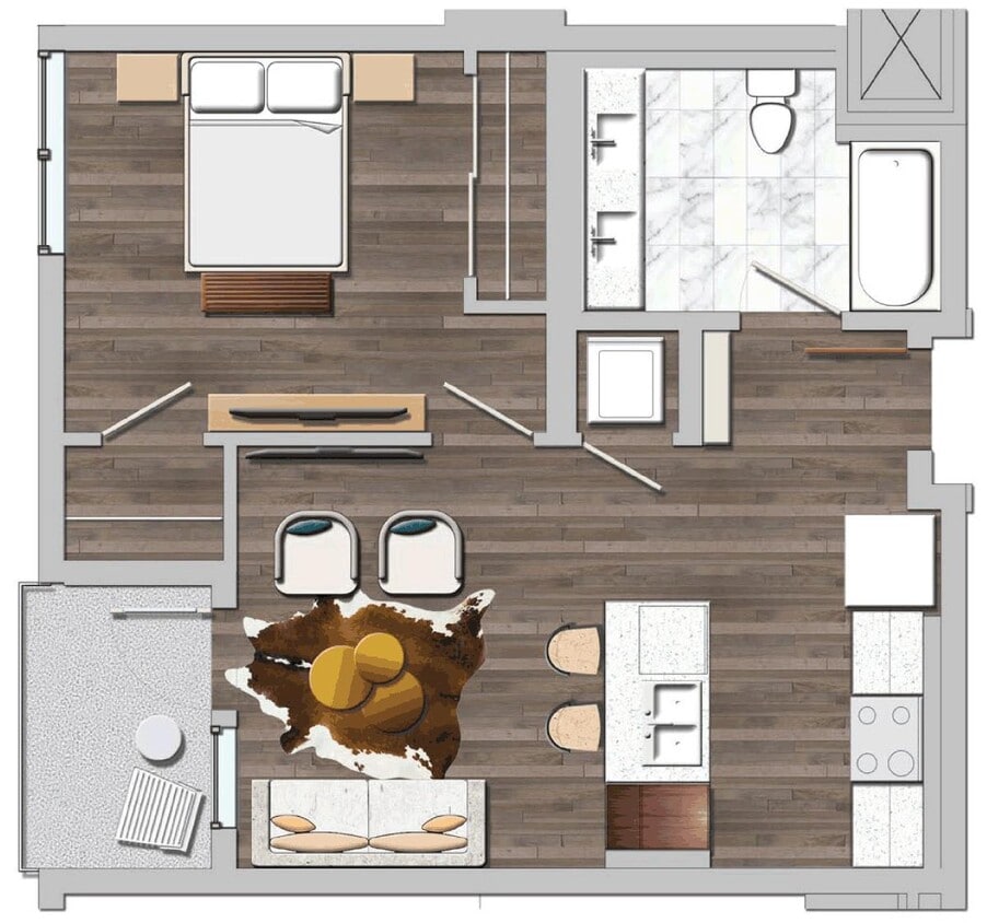 Floor Plan - 1 Bedroom E1