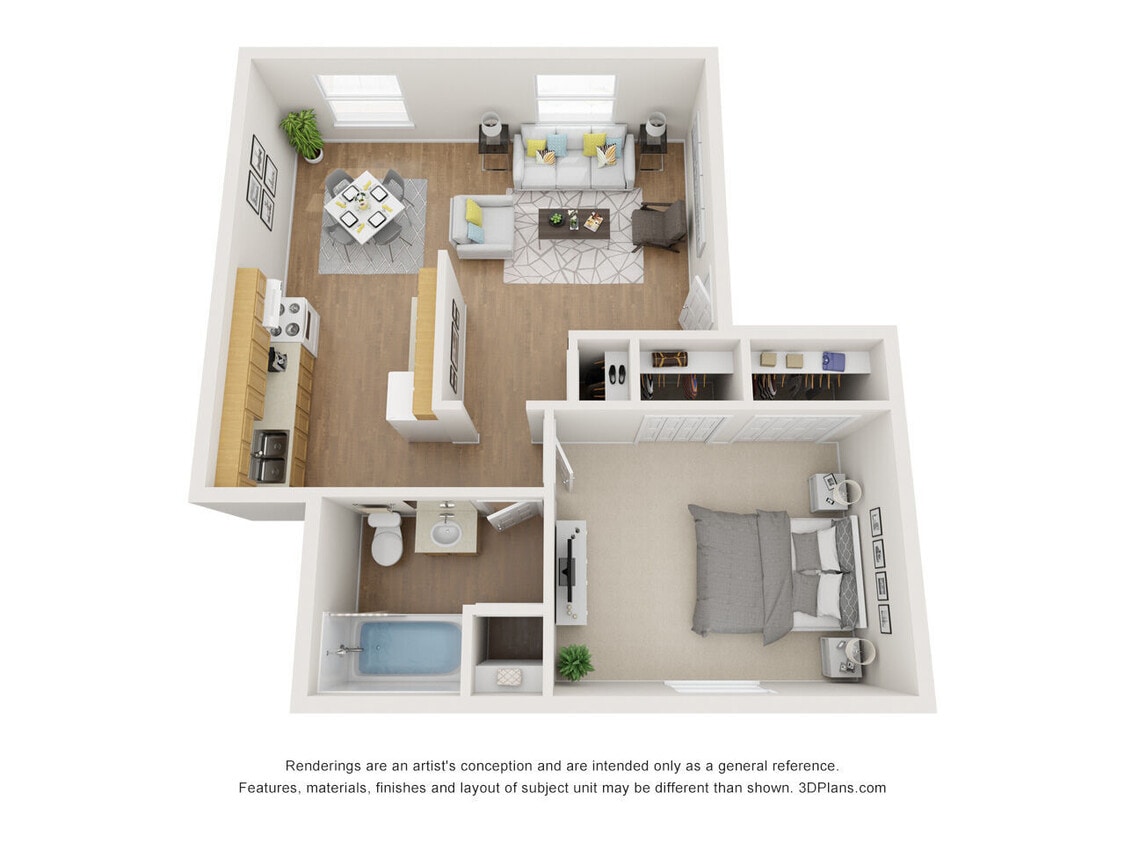 Floor Plan - 1 Bedroom 1 Bathroom