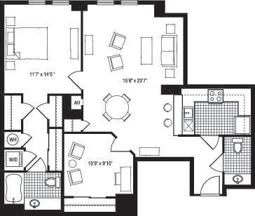 1LY floor plan The Clarendon - 1LY