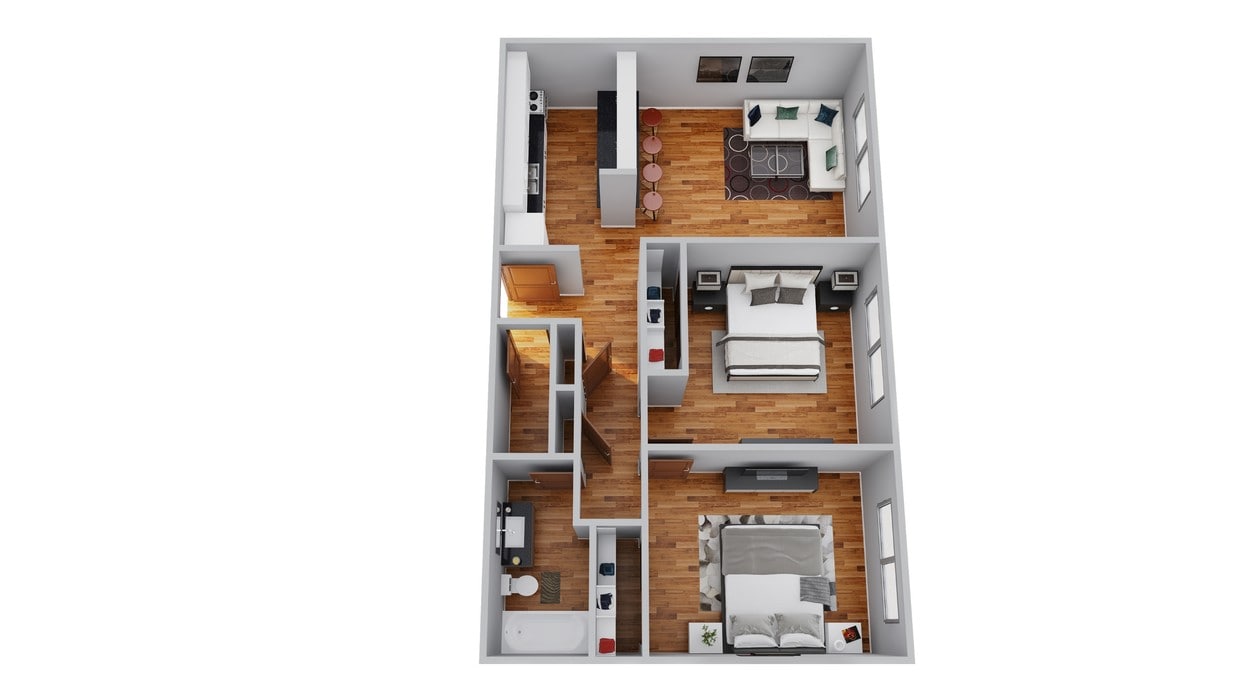 Floor Plan - Two Bedroom One Bath