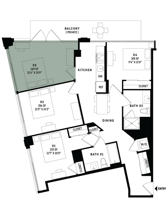Floor Plan - Co-Living D3-Bedroom 3