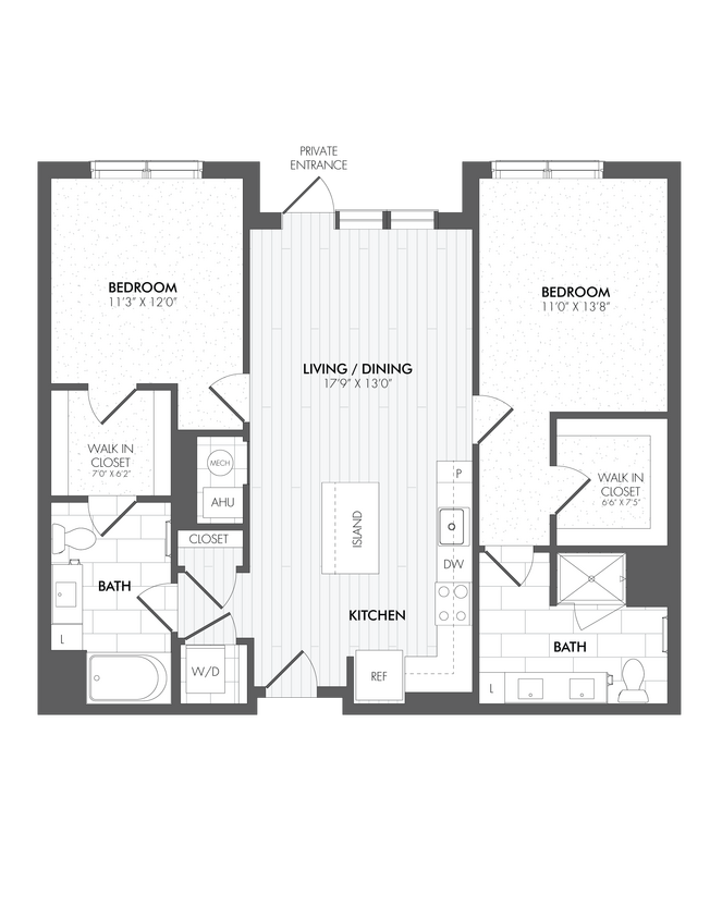 Floor Plan - 2 Bed/2 Bath-B2
