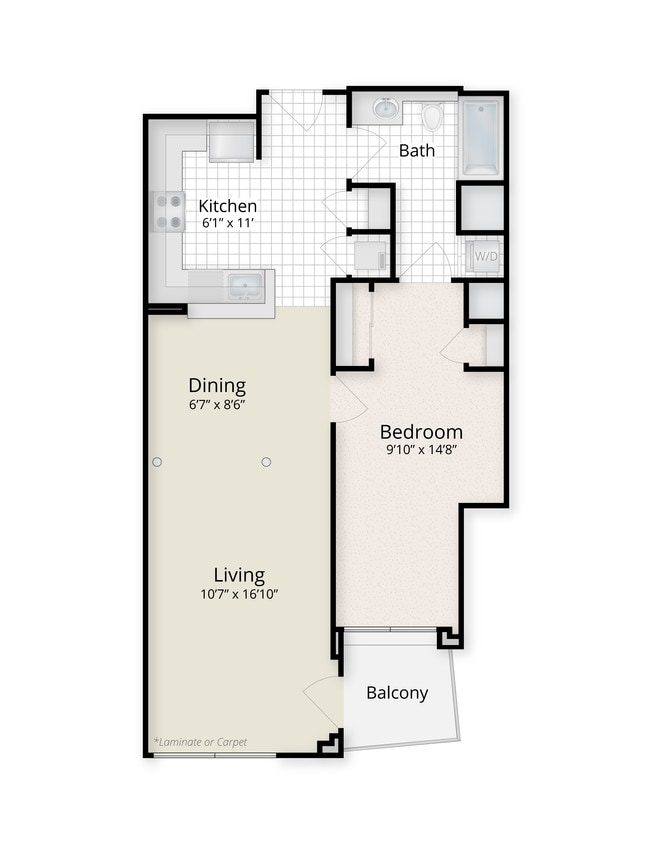 Floor Plan - One Bedroom