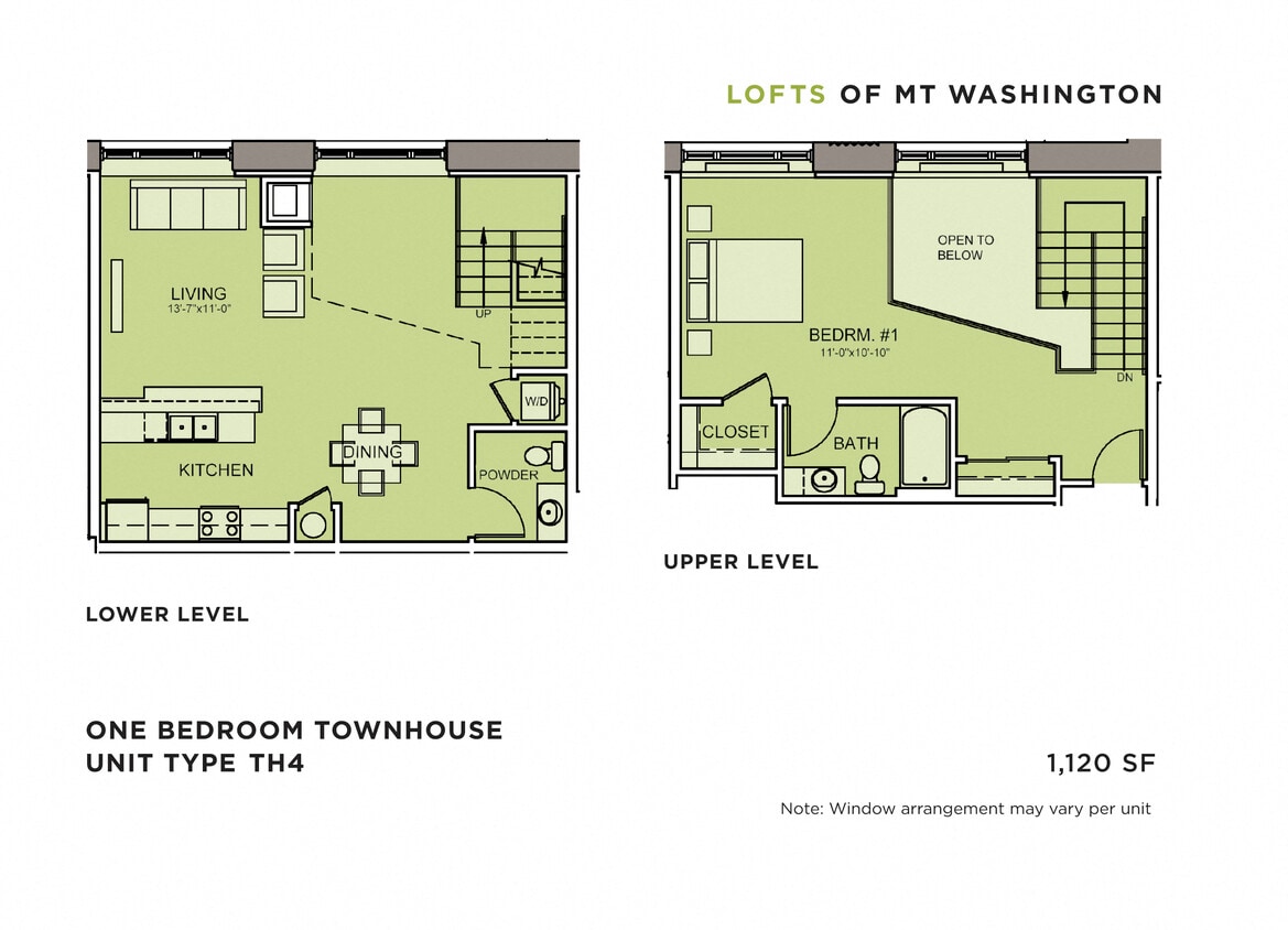Floor Plan - One Bedroom Townhome