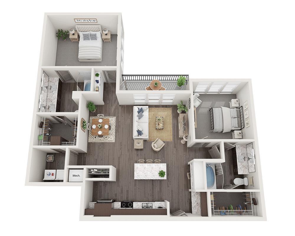 Floor Plan - Two Bedroom B2M