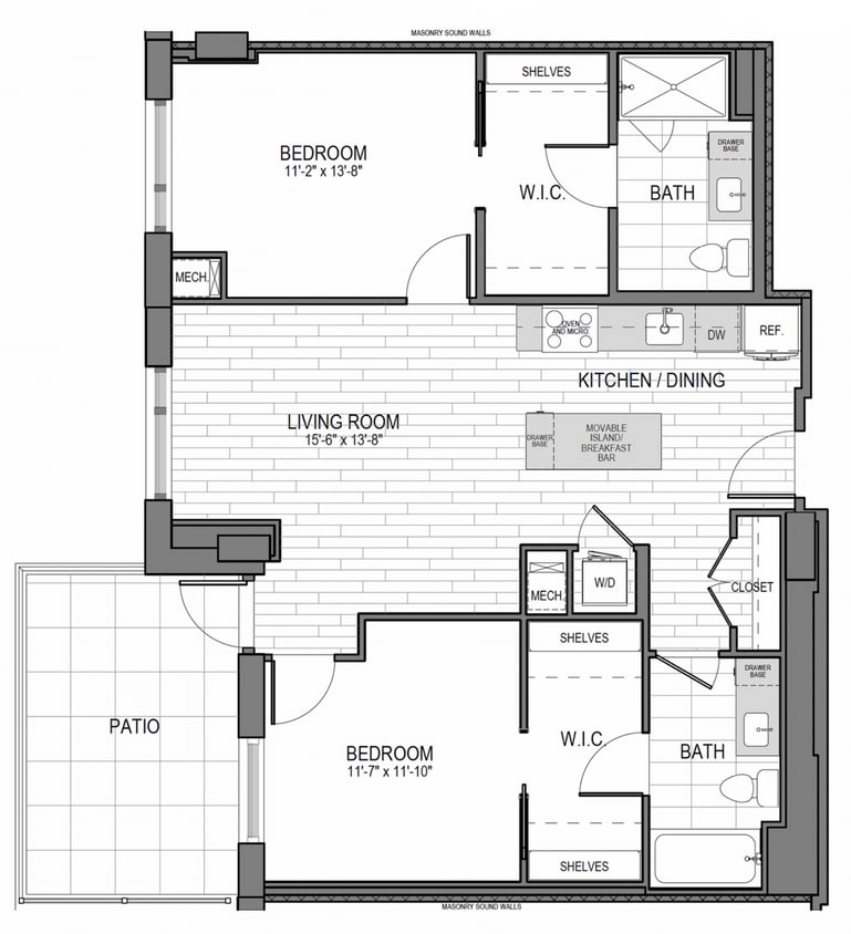 2 BR 2 BA - 2BR/2BA PATIO