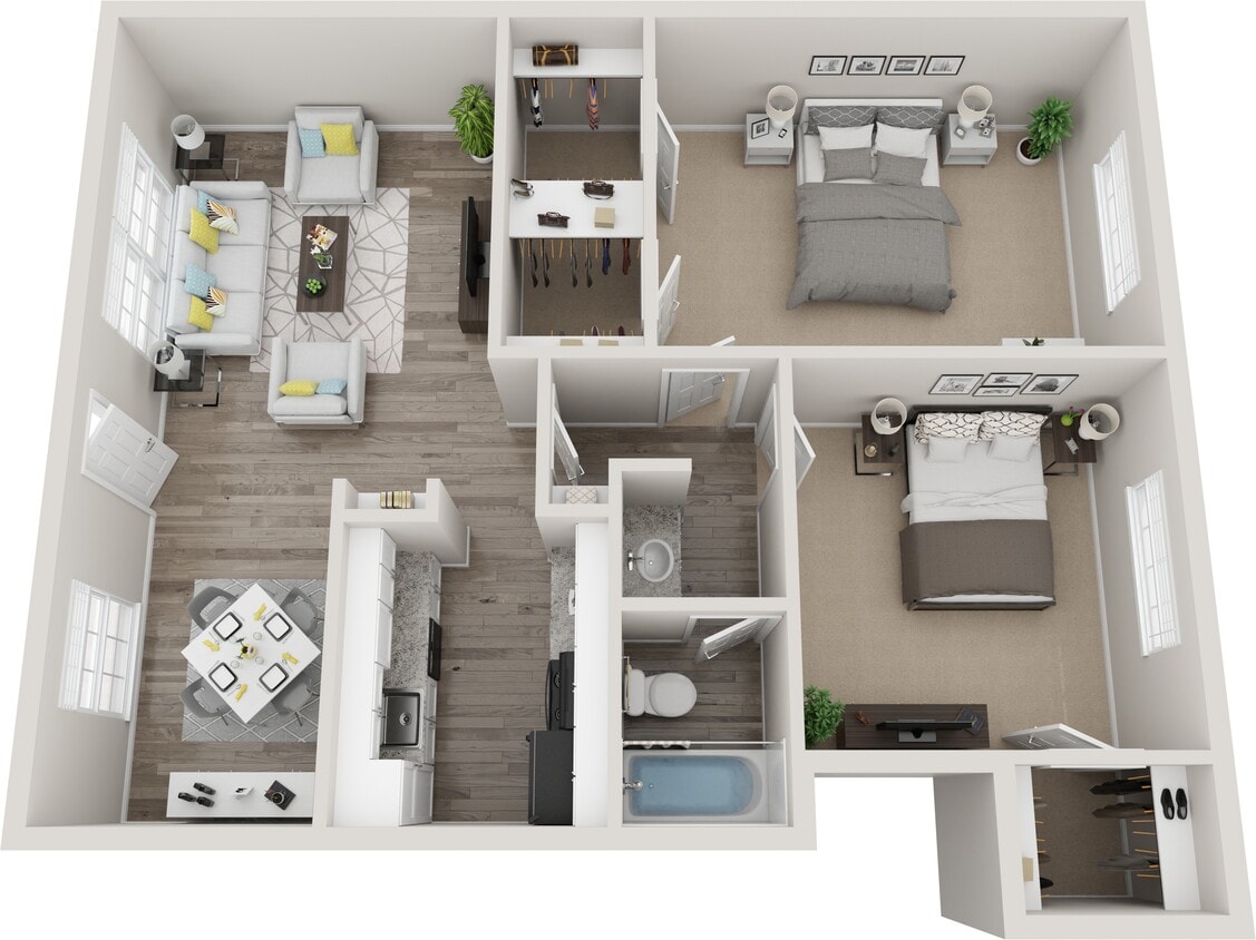 Floor Plan - B1 | 2 Bed | 1 Bath