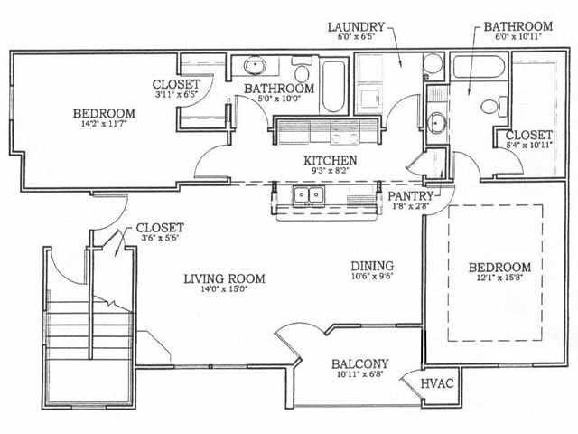 2BR/2BA - Two Bedroom
