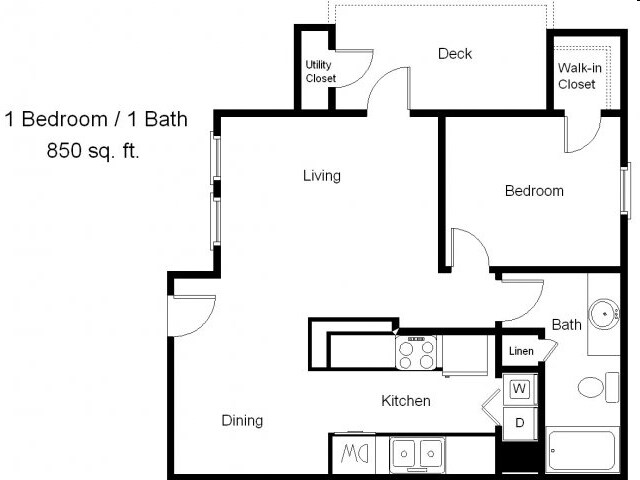 1BR/1BA - One Bedroom