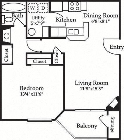 Floor Plan - 1B Renovation 5