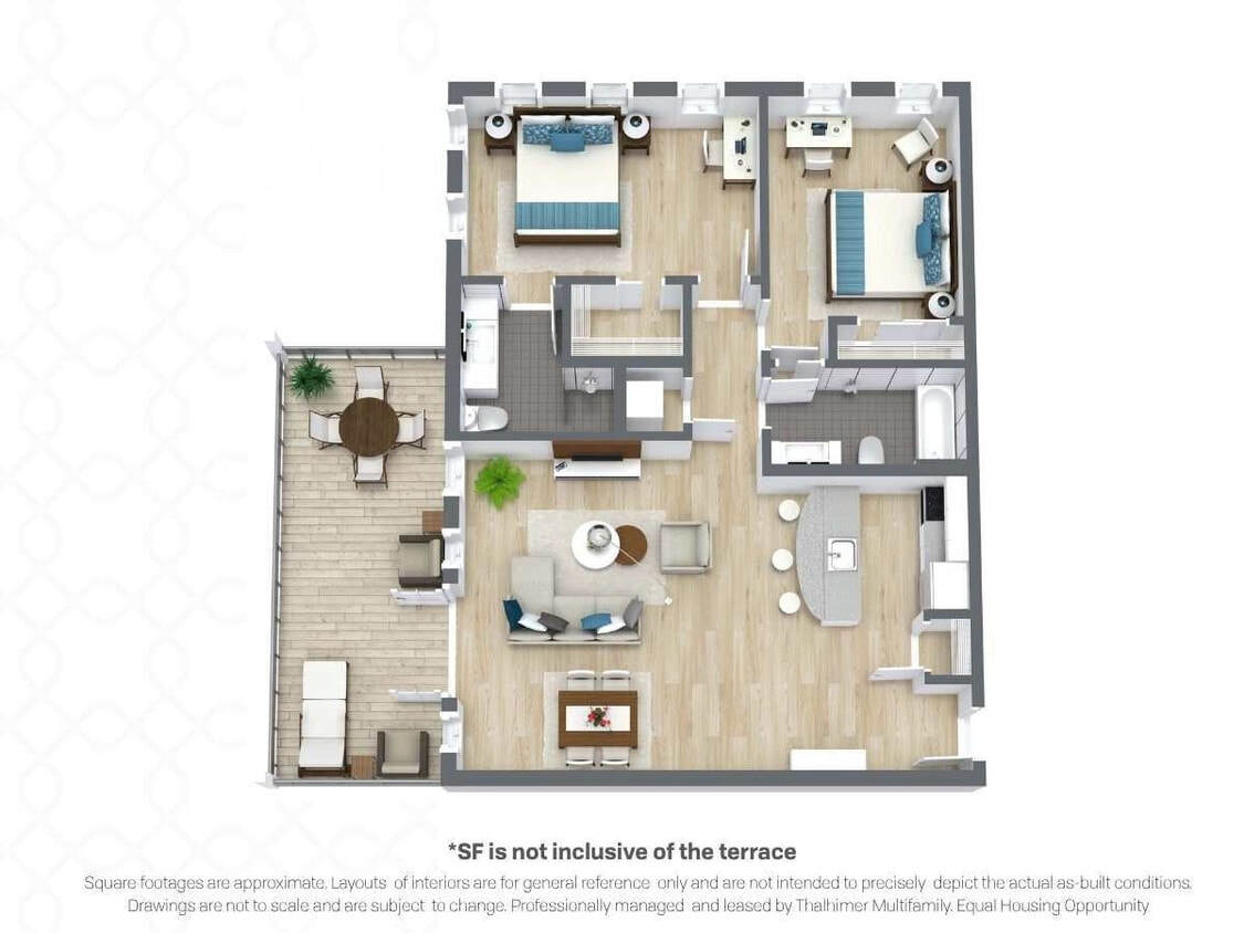 Floor Plan - Porter | +334 sqft Terrace