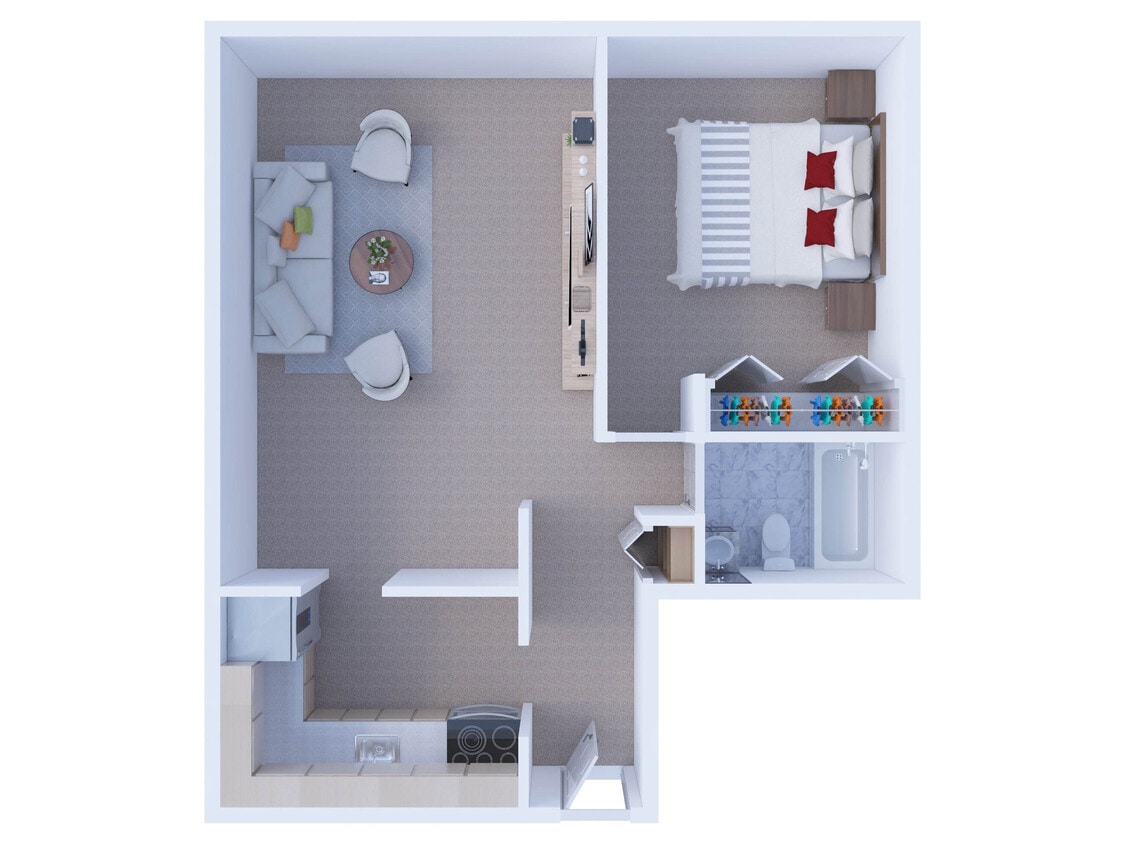 Floor Plan - One Bedroom Floor Plan A1