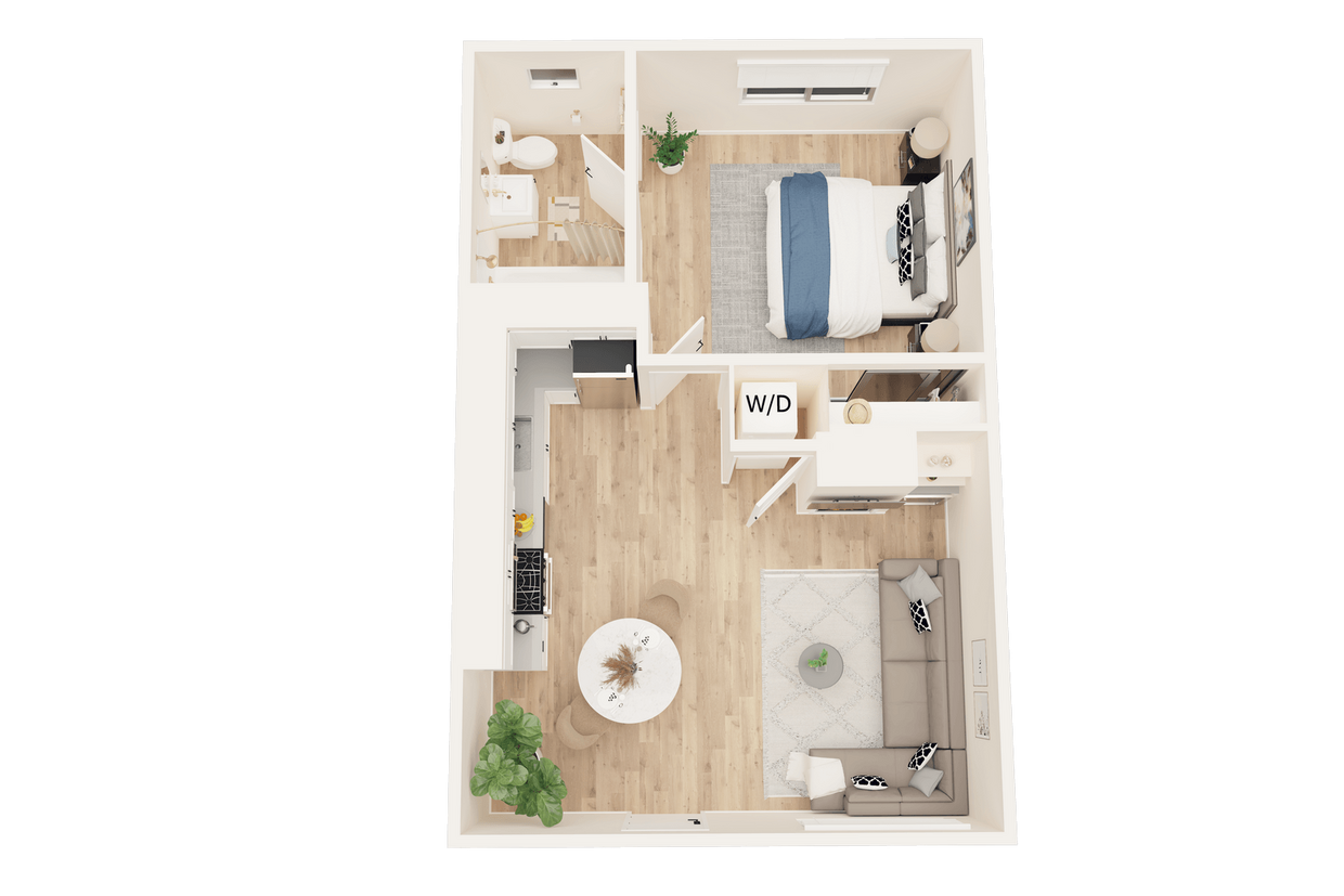 Floor Plan - 1 Bedroom, 1 Bath A