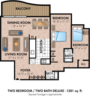 Floor Plan - PCH 2 Bdrm 