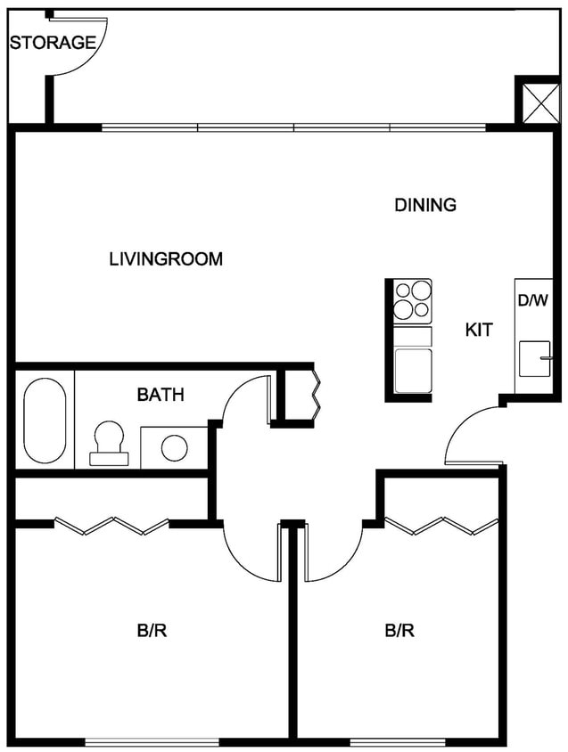 2 Bedroom - 2x1