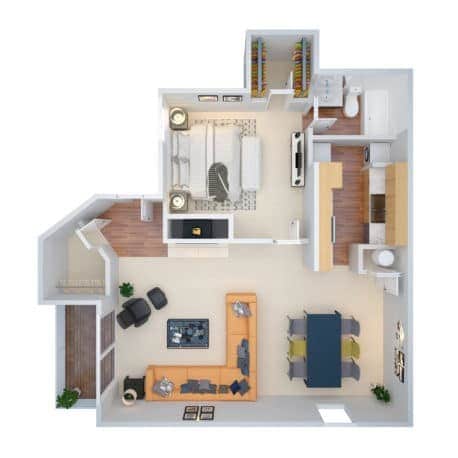 Floor Plan - MED 1 BED (rba2)