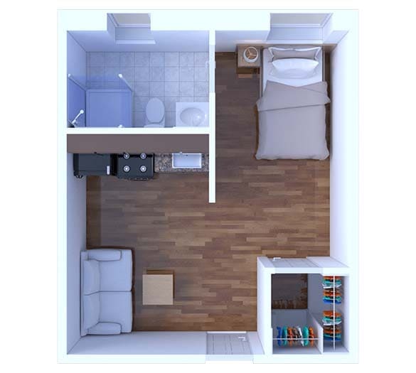 Floor Plan - 1 Bedroom Floor Plan A1