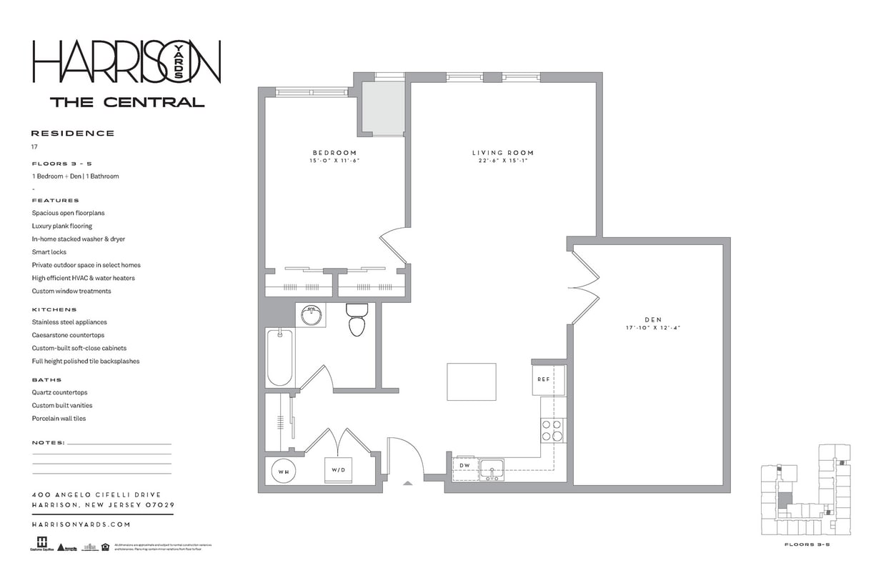 A2B2T floor plan Harrison Yards - A2B2T