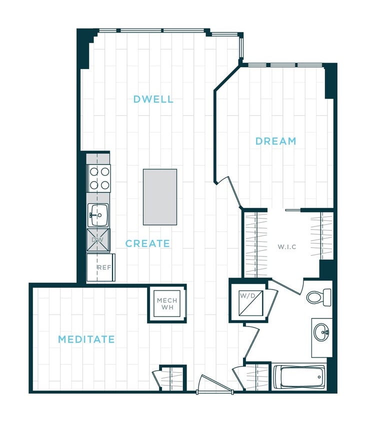 Floor Plan - 1 Bed/1 Bath Den sl-ad12