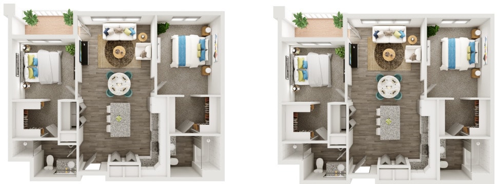 Floor Plan - 2 Bedroom Apartment 80%