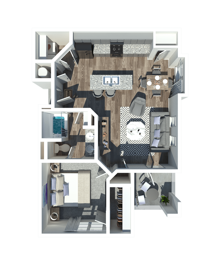 Floor Plan - 1 bedroom 1 bathroom