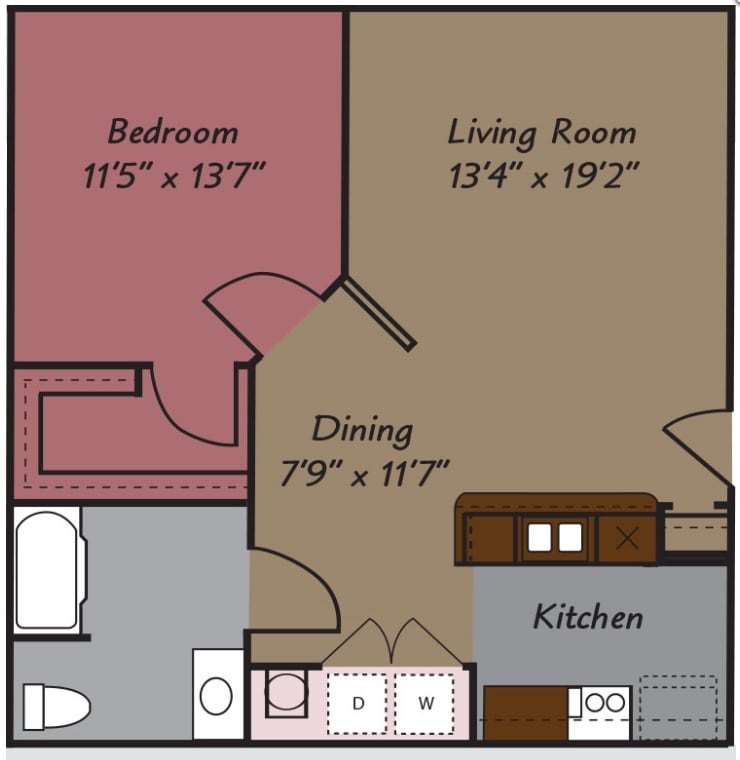 1BR/1BA (First Floor) - One Bedroom-One Bath