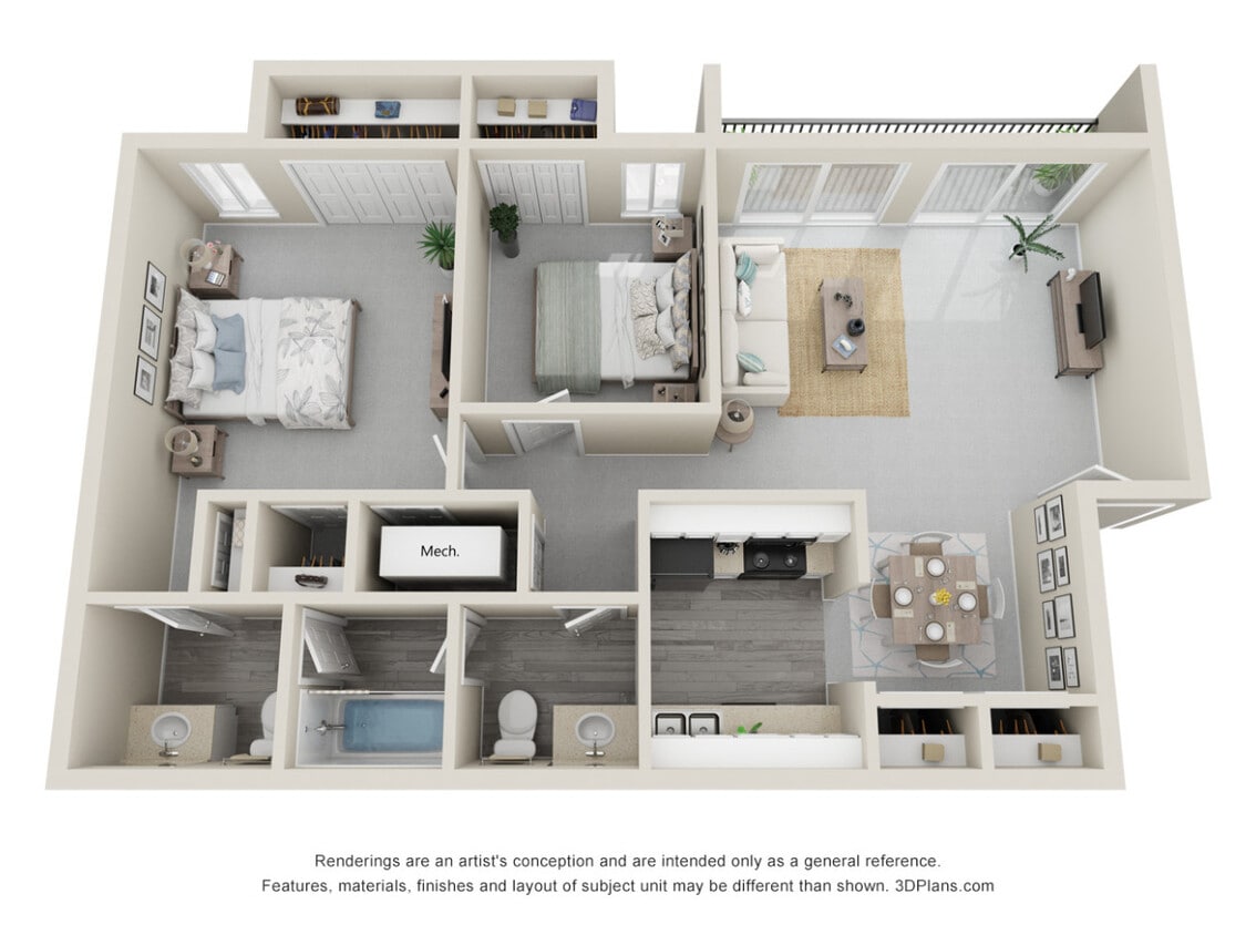 2 Bed, 1.5 Bath Flat - 2 Bedroom, 1.5 Bath Flat