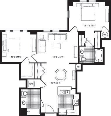 2HH floor plan The Clarendon - 2HH
