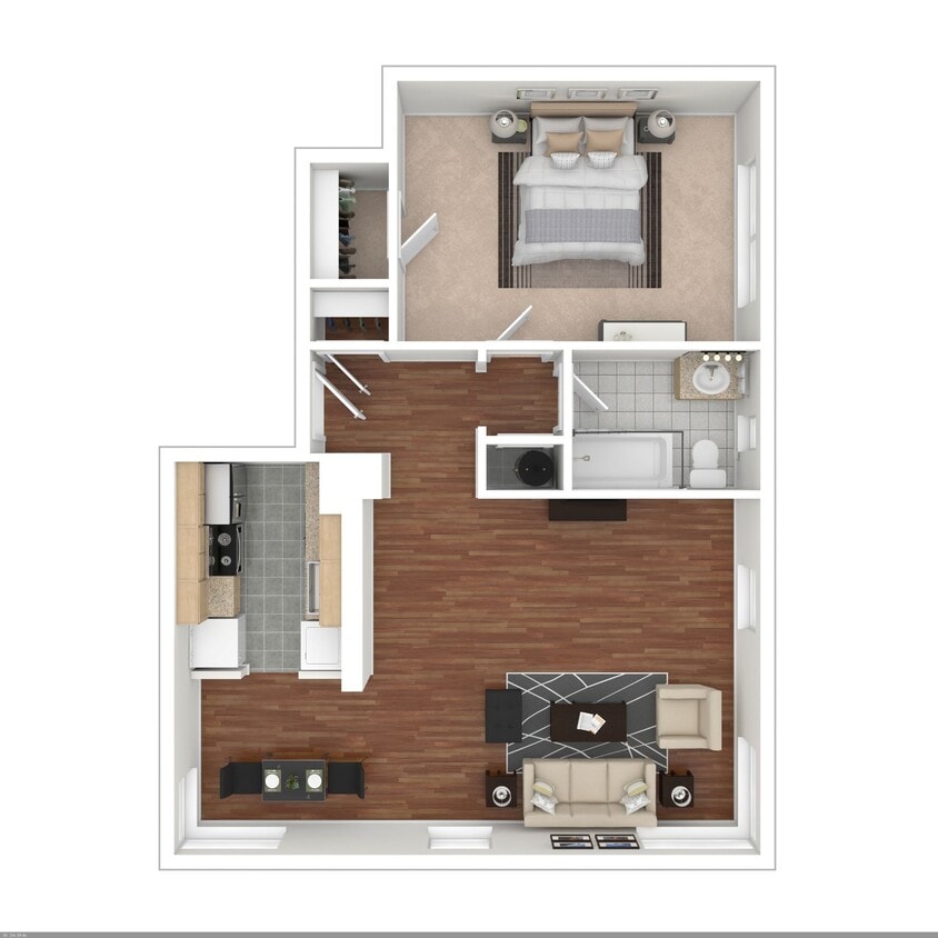 Floor Plan - 1 Bedroom Floorplan GA