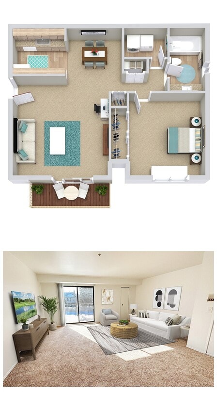 Floor Plan - 1 Bed | 1 Bath Deluxe
