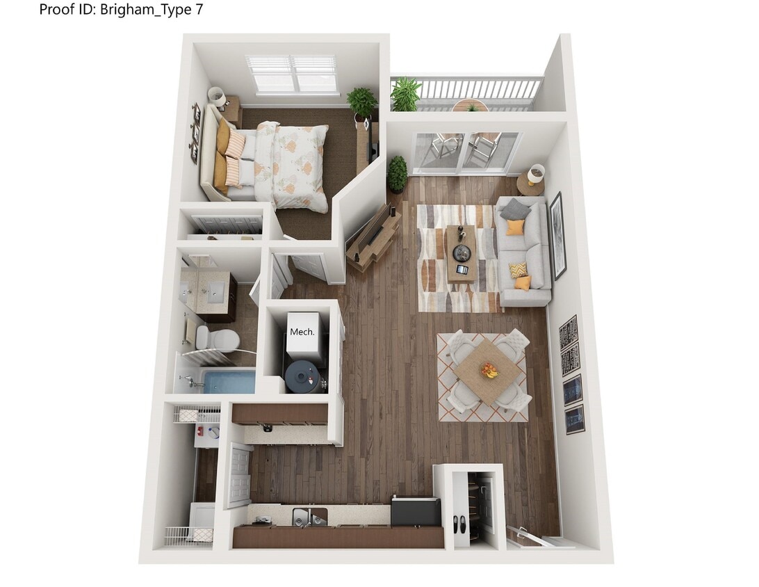 Floor Plan - 1 Bedroom 1 Bath