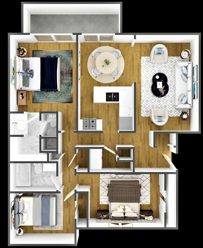 Floor Plan - Three Bedroom Two Bath