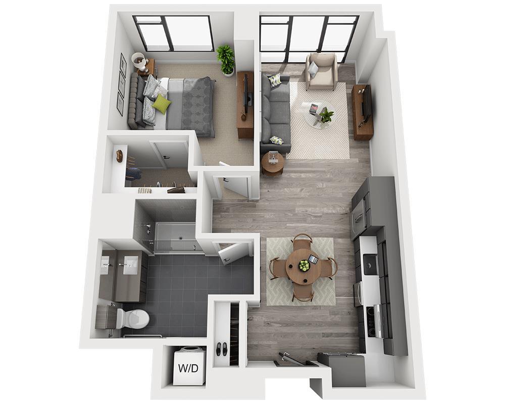 Floor Plan - One Bedroom A1BF