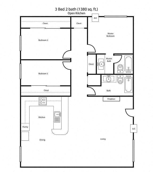 Floor Plan - 3X2R