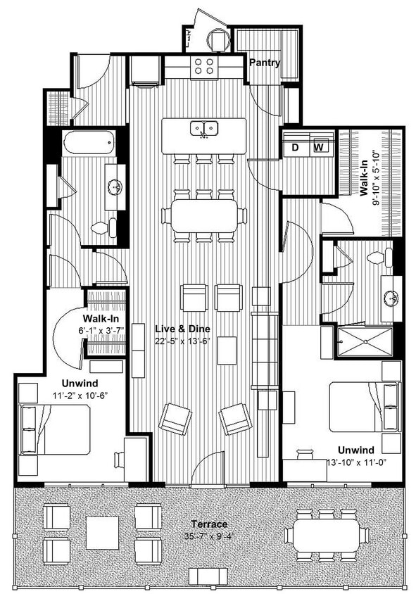 Loft 2 BR + Terrace, Spa Shower & Tub - Loft 2 BR + Terrace, Spa Shower & Tub