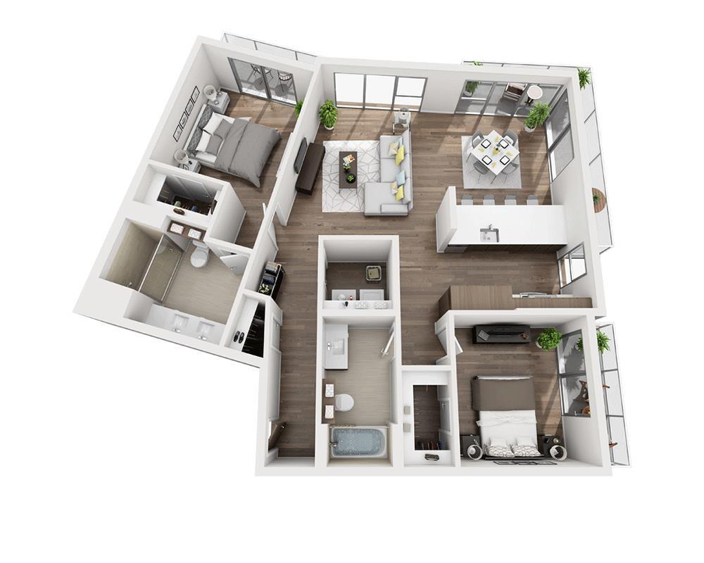 Floor Plan - Two Bedroom B2D