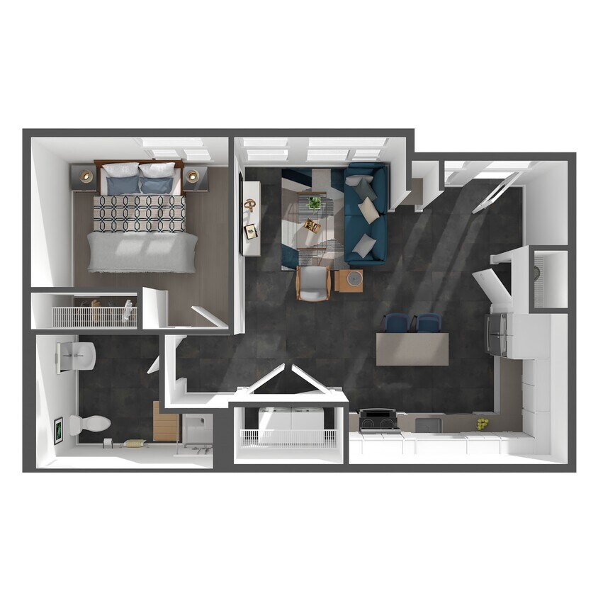 Floor Plan - 1 Bed/1 Bath Live/Work