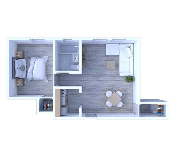 Floor Plan - 1 Bedroom Floor Plan A1