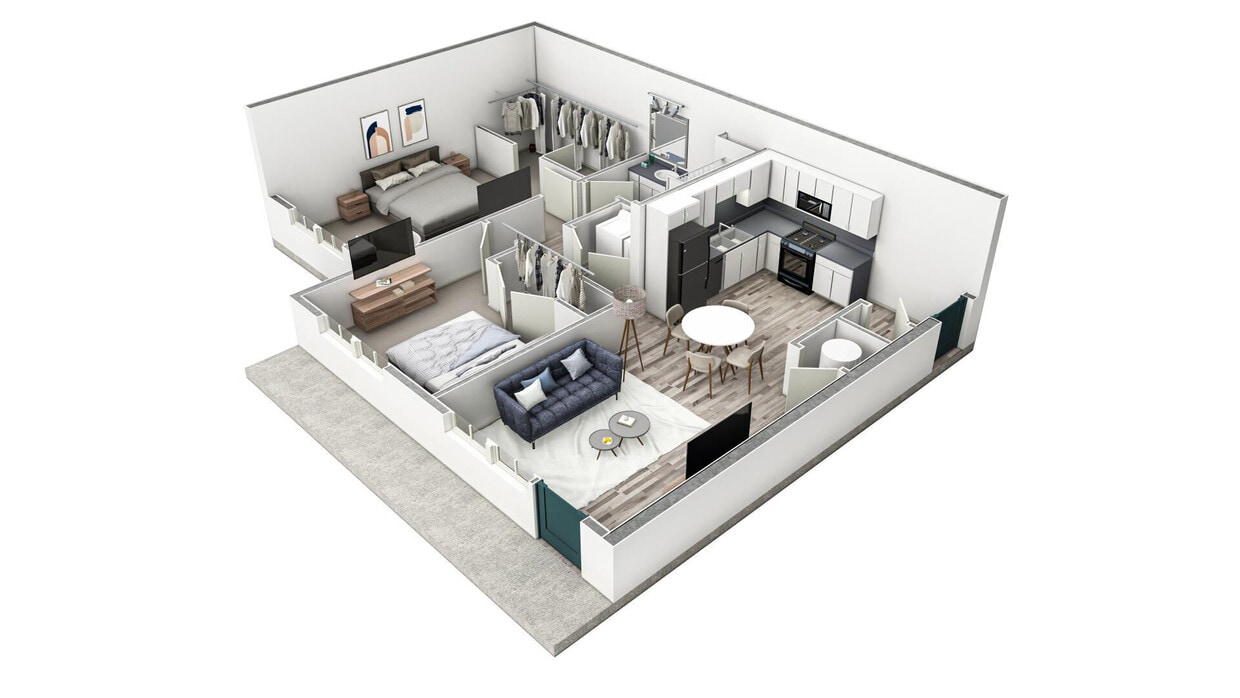 Floor Plan - 2-1 BR Premier Horizon Summit