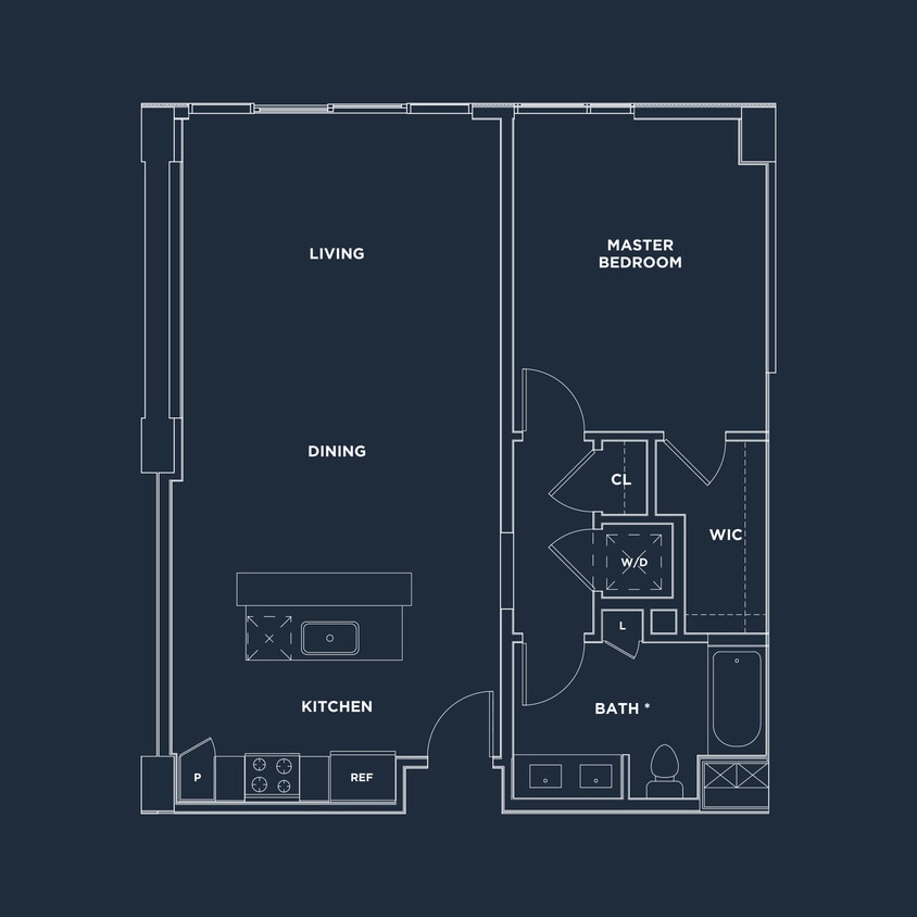 Floor Plan - ONE BEDROOM