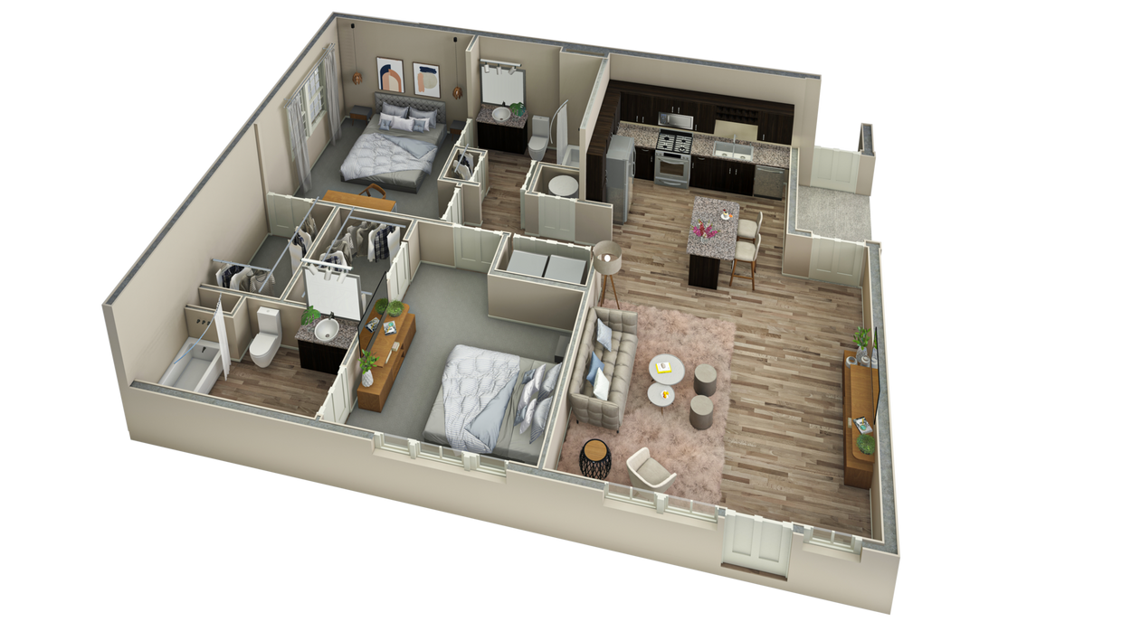 Floor Plan - 2 BR Vue Courtyard